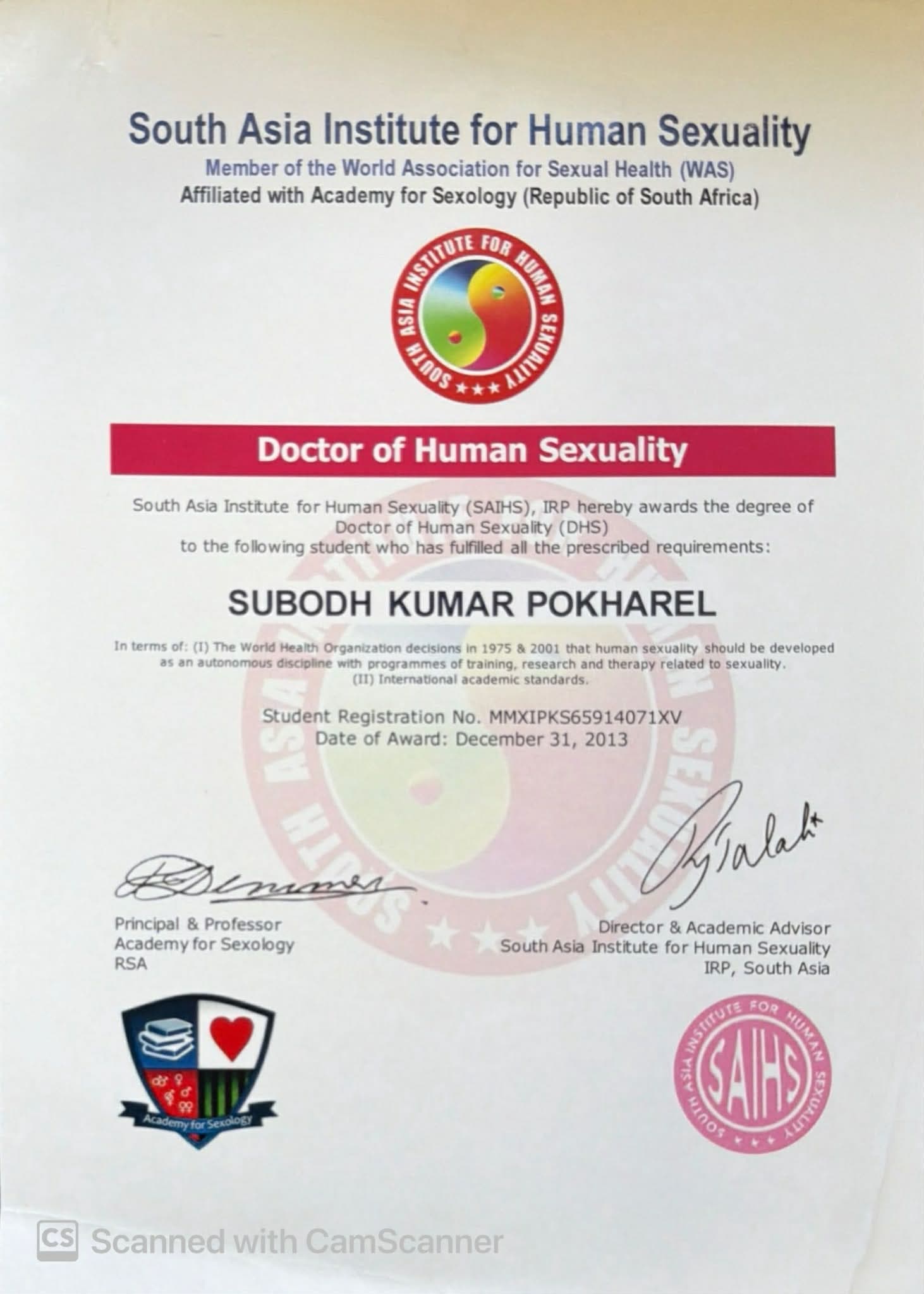 Doctor of Human Sexuality